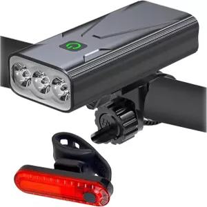 주행용 자전거 조명 USB 세트 전면 헤드라이트 및 후면 테일라이트 3/5 모드 도로 타기용