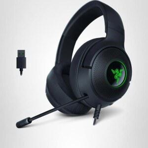 크라켄 V3 X 유선 USB 게이밍 헤드셋: 경량 빌드 - 트라이포스 40mm 드라이버 하이퍼클리어 카디오이드 마이크 7.1 서라운드 사운드 크로마 RGB 조명 블랙