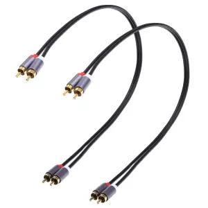 Xthrotsenk 2Pcs RCA 케이블 남성에서 오디오 1FT 홈 시어터 앰프 액티브 스피커 프리앰프용 자동차