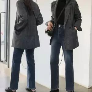 코트재킷 여자마이 체크정장자켓 캐주얼룩 가을 겨울