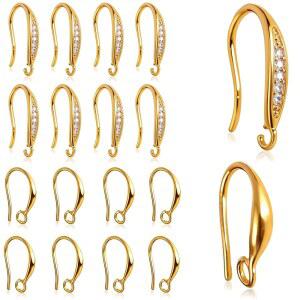 주얼리 제작을 위한 스티노 16Pcs 청키 귀걸이 후크, 18K 금도금 제작 용품(18K 금도금)