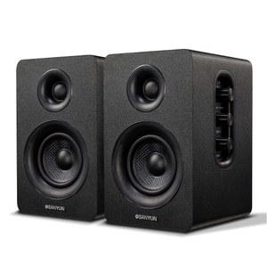 Sanyun SW208 3인치 액티브 블루투스 책장 스피커 60W 탄소 섬유 유닛 내장 24비트 DAC 다이나믹 3D 서라운드 사운드 컴퓨터 PC 모니터 게이밍 블랙
