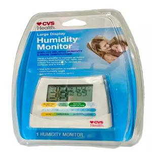 대형 디스플레이가 있는 CVS Health 습도 모니터 - 상대 및 실내 온도 3.5L x 3H 1W 표시