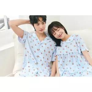 [비너스]솔브 커플 잠옷 세트 반팔 남 여 파자마 푸들 구름 부드러운 레이온원단_P427632886