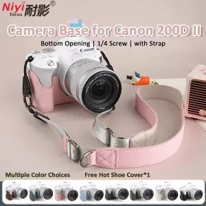하프 케이스 카메라 커버 보호대 베이스 플레이트 어깨 목 스트랩 핫 슈 캐논 200D II 200DII Mark