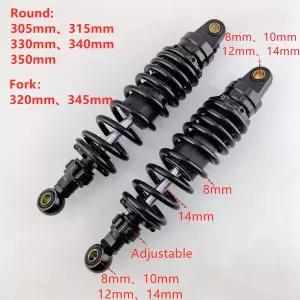 바이크 오토바이쇼바 리어 서스펜션 2pcs 범용 305mm-350mm 오토바이 후면 혼다 호환 야마하 가와사키 스즈