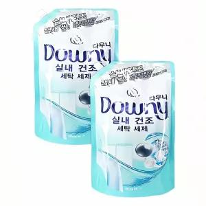 다우니 실내 건조 세제 1.4L 2개입 섬유 유연제 건조기 합성세제 세탁 부자 재 탈취
