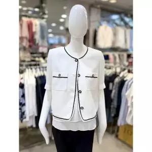 조이너스 배색 반팔 라운드 재킷 JAFU5WJK320