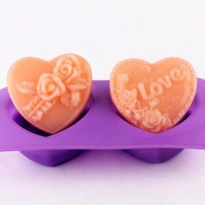Heart Flowers 몰드 비누 디자인