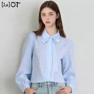 [르오트(LeOT)] 면100프로 핀턱 퍼프소매 셔츠 블라우스-사이즈 55~88까지