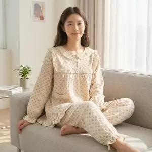 [다잇템]여자 거즈면 롱슬리브 체형커버 모양 세트
