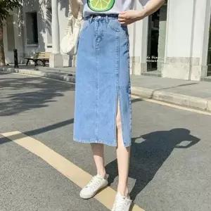 베이직 디자인 앞트임 포인트 여성스러운 롱치마 쉬폰