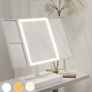 led 조명 거울 3면 접이식 거울 메이크업 휴대용 화장용 탁상용