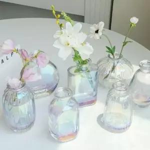 인테리어 홀로그램 꽃병 오브제 유리 꽃병 투명 소품 유리장식품