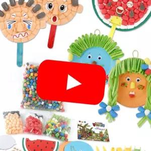 플레이콘 QR영상키트 7세이상 수박부채만들기 방과후활동 집콕놀이 여름만들기 옥수수 만들기패키지 얼굴만