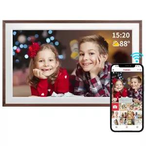 FRAMEO 디지털 액자 - 1920x1080 IPS 터치 스크린 HD 디스플레이 내장 32GB 스토리지 Wal을 갖춘 15.6인치