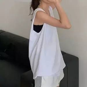 NF-106 레이어드 민소매 루즈핏 하프 나시티 무지 U넥