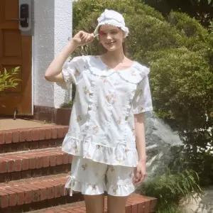 [lunaluz](신세계 사우스시티)여성 꼼므베어 코튼혼방 반소매 세일러카라 투피스 잠옷
