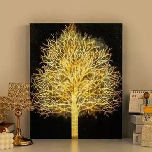 골든 트리 (LED 캔버스) 보석십자수 40x50 큐빅 비즈