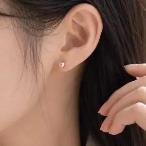 세련된 담수 진주귀걸이 4mm 데일리 은귀걸이 웨딩촬영 한복 혼주