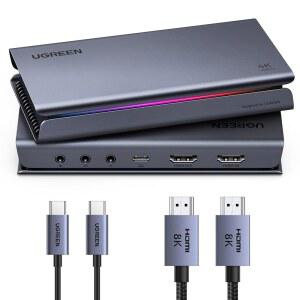 4K 144Hz 비디오 캡처 카드 HDMI를 USB 3 2 Gen 2에 연결하고 마이크와 HDMI 1 루프아웃을 지원하며, 스트리밍 게임 녹화를 위한 저지연 시간은 스위치 / /PC /카메라 /Mac /OBS /XSplit와 호환됩니다