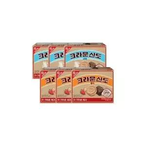 크라운산도 딸기 161g x 3개+크림 161g x 3개