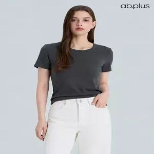 [ab.plus] 슬림핏 골지 베이직 반팔 티셔츠 (LSA2MK48A)