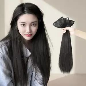 자연스러운 볼륨업 똑딱이 부분가발 3p 블랙 증정품 포함-WFNGPVD