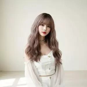 여신 웨이브 긴머리 핑크 통가발 자연스러운 고열사 풀가발-WFNGPRW