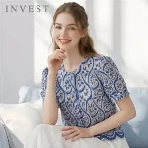[인베스트] 데님 배색 레이스 블라우스_IN6M1BL6101
