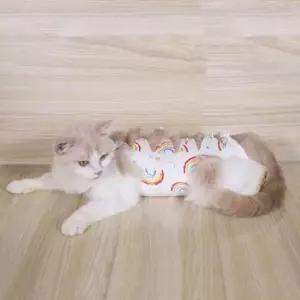 [펫] 수술복 고양이 수술옷 강아지 리본 수면 의류 강아지 무지개 중성화복
