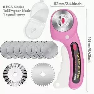 회전식 커터 45mm 카드지 재봉 퀼팅 롤러 원단 절단 재단 가위 도구 드레스 의류 제작 DIY