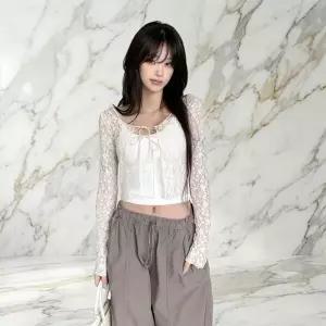 아트박스/신상오픈런 여성 여리핏 레이스 꽃 리본 데일리 가디건