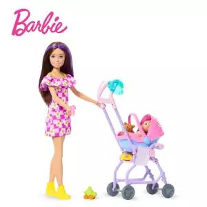 [10000P][BARBIE] 바비 패밀리 스키퍼 베이비시터 2in1 유모차 플레이세트