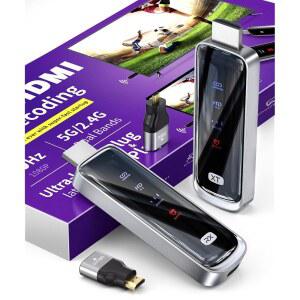 퓨쳐애글 무선 HDMI 송신기 수신기 328FT / 100M 4K 디코딩 플러그 앤 플레이 휴대용 5G+2.4G 무선 디스플레이 어댑터 익스텐더 키트 - PC/프로젝터에서 비디오 오디오 모니터링 가능