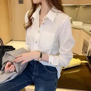 봄가을 여성 쉬폰 오피스 캐주얼 정장셔츠 긴팔 블라우스 Q11