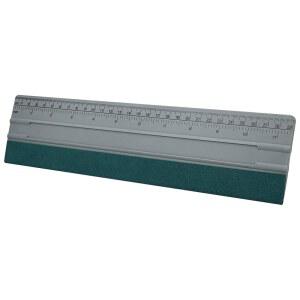 FOSHIO 30.5CM(12인치) 비닐 펠트 스퀴지, 눈금자 창문 스크레이퍼 모서리 설치 자동차 도구 범용 실버 랩 4개의 카드, 30CM 하드 필름 PP 둥근 틴트