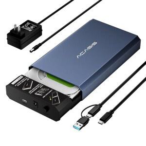 ACASIS 6GBPS 하드 드라이브 인클로저 3.5 /에어 C 씨게이트 최대 /WD SSD /PS4 맥북프로 호환 USB 알루미늄 HDD /2.5인치 삼성 30TB용, SATA