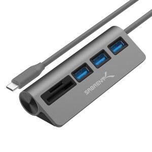 SABRENT USB-C 3.0 허브, 5-IN-1 USB 아이맥, (HB-U3CR)와 /미니, TF 듀얼 윈도우, 서피스 및 카드 휴대용 슬롯 리더기, 프로 3개 허브 맥북, SD 썬더볼트 + 프로, 호환 XPS,