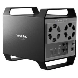 10GBPS USB-C 3.2, 최대 128TB 용량, HDD/SSD용 4-BAY SATA 비디오 출력, 드라이브 냉각 WAVLINK 갖춘 쉘을 HDMI 내장 하드 인클로저 제어 놀라운 팬, 4K 온도 2.5인치 알루미늄 및 3.5인치