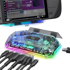 JSAUX 스팀 데크 (OLED) /ROG ALLY 및 A GO용 /TF C 디스플레이 도킹 있는 기가비트 휴대용 3.5MM /LEGION 포트 도크 스테이션, HDMI 3.2 4K@120HZ RGB SD 잭-HB1201S가 /2.0, USB 12-IN-1 슬롯 이더넷