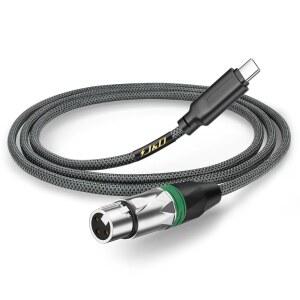 J&D 오디오 녹음용 USB C TO 브레이드 마이크, 16 암 XLR 케이블, 호환, 시리즈와 마이크 다이나믹 /17 1.9M(6.6피트)