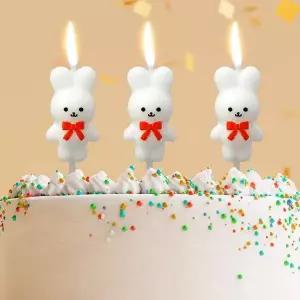 PL 시그니처 생일초 해피니스 리본토끼 생일초 3개입 x