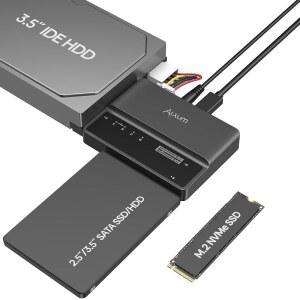 ALXUM NVME M.2 SATA IDE SSD 인클로저 툴 프리 3 /2260 3.5인치 2230 HDD용 1인치 /2280, 하드 드라이브 USB 타입 PCIE-10GBPS 1 C 및 /2242 리더기, 외장 IN 3.2 /3.5인치