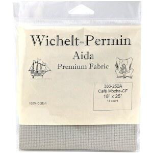 위첼트 퍼민 프리미엄 AIDA 크로스 스티치 패브릭 14 Ct. 카페 모카, 쿠트리 프렌치, 탄, 18인치 x 25인치
