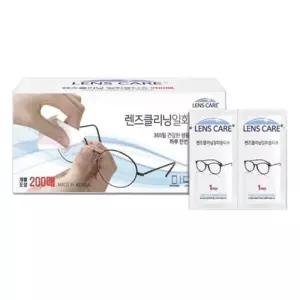 자우버 렌즈케어 안경닦이 향균 티슈 휴대폰 액정클리너 렌즈 클리너 200매 1회용