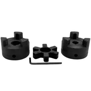 Saelno 1/2인치에서 3/4인치 L095 유연한 3피스 L-Jaw 커플링 세트 및 통나무 목재 스플리터용 고무