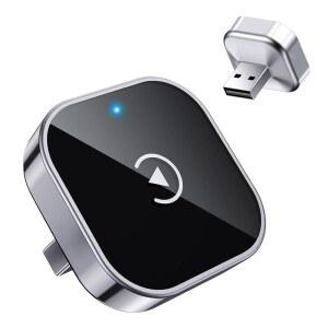 YFDUNV 무선 CarPlay 어댑터 및 안드로이드 자동 동글, 샤이니 실버, 빠른 자동 연결, 컴팩트 플러그 앤 플레이 무선 CarPlay 컨버터, 및 안드로이드, USB /USB-C, 지연 없음, 원활한 재연결