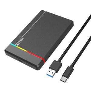 Pilcnla 2.5인치 외장 하드 드라이브 인클로저, USB C 3.1 to Sata III, ssd /HDD 케이스, 2.5인치 7mm /9.5mm와 호환, WD 도시바 삼성 PS4 Xbox와 호환