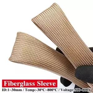 1mm/2/3/4/5-30mm 꼬임형 유리섬유 슬리브 800도씨 고온 케이블 슬리빙 열 차단 화학용 튜브